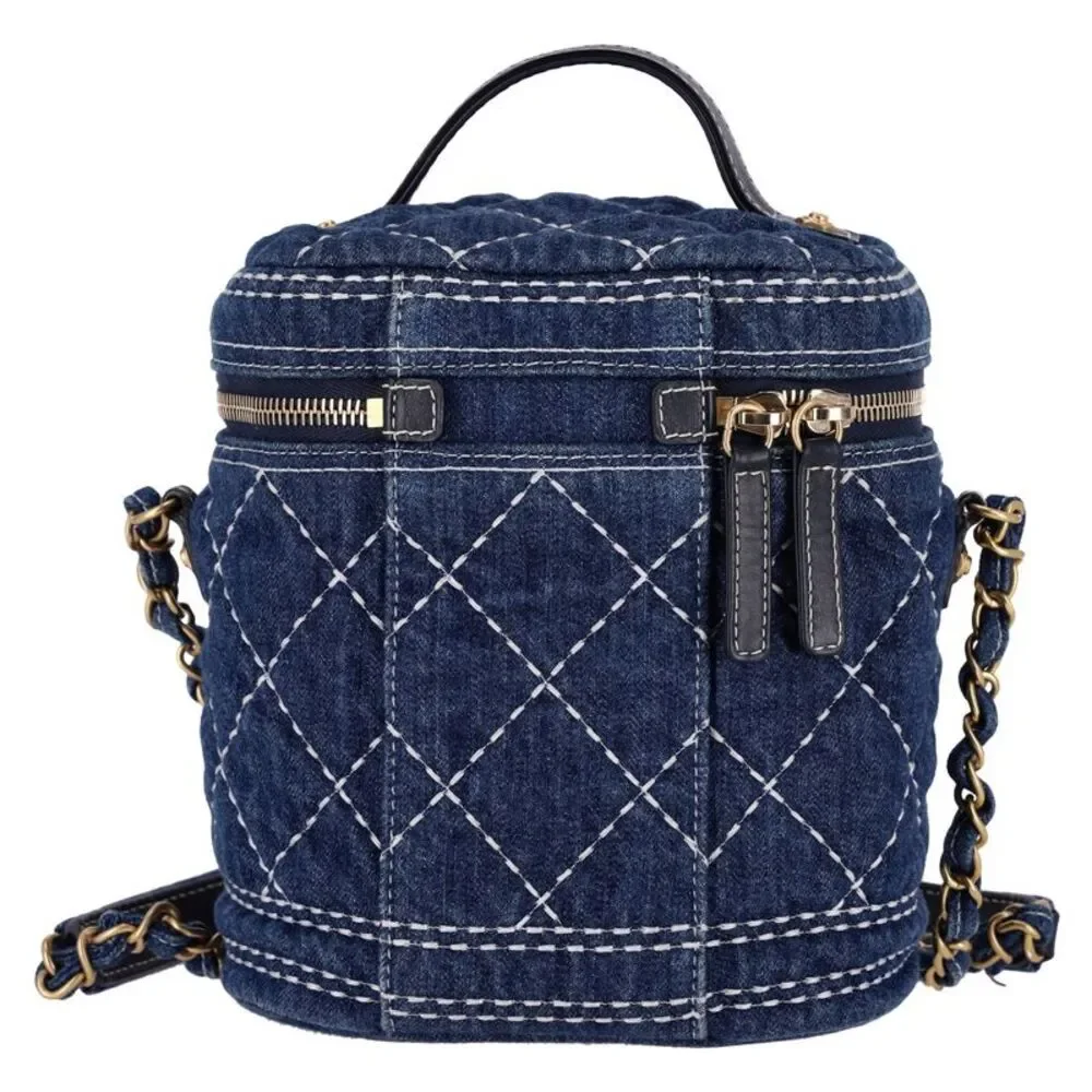 Chanel Quilted Denim Vanity Bag
